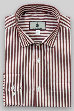 Formal Maroon Stripe Shirt